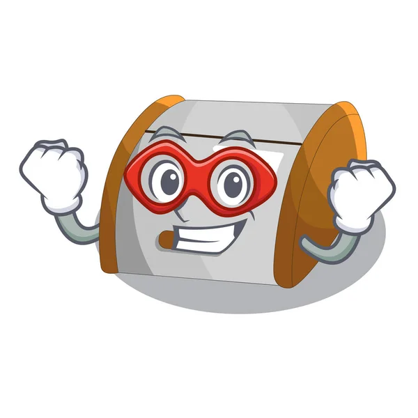Pahlawan super karakter modern kotak sampah roti plastik - Stok Vektor