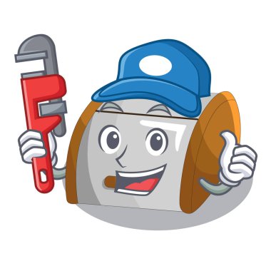 Tesisatçı konteyner yiyecek ekmek kutusu maskotu izole