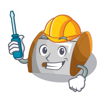 Maskot izole Otomotiv konteyner gıda ekmek kutusu