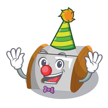 Palyaço konteyner yiyecek ekmek kutusu maskotu izole