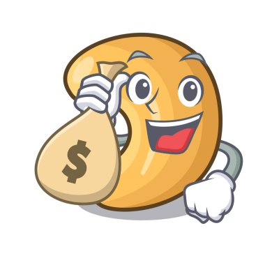 Para çantası karakter kaju fıstığı yığın ile karikatür