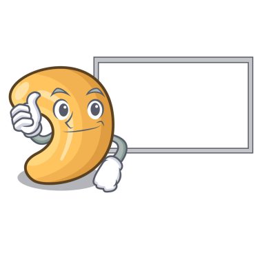 Başparmak yukarıya ile Yönetim Kurulu karakter kaju fıstığı öbek üzerinde çizgi film