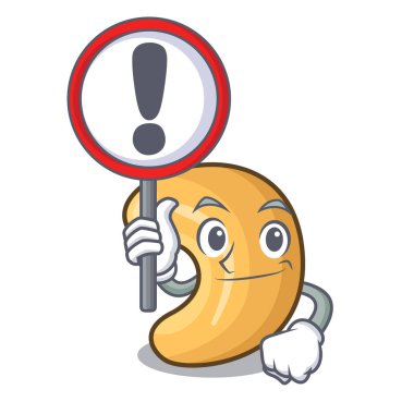 İşareti karakter kaju fıstığı yığında ile çizgi film