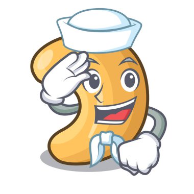 Denizci karakter kaju fıstığı öbek üzerinde çizgi film