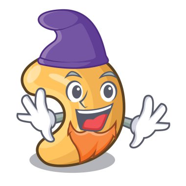 Elf karakter kaju fıstığı öbek üzerinde çizgi film