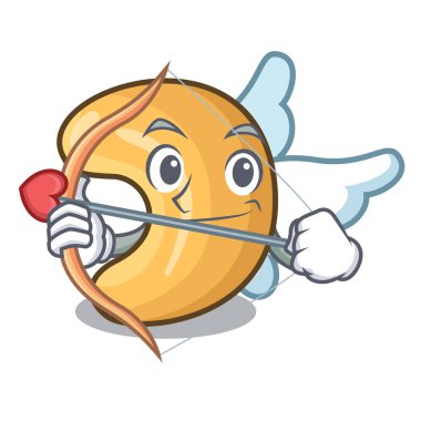 Aşk tanrısı karakter kaju fıstığı öbek üzerinde çizgi film