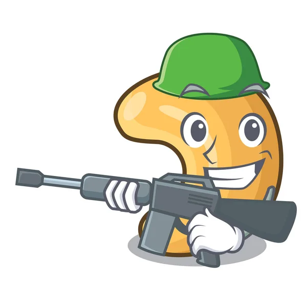 Personnage de l'armée noix de cajou tas sur bande dessinée — Image vectorielle