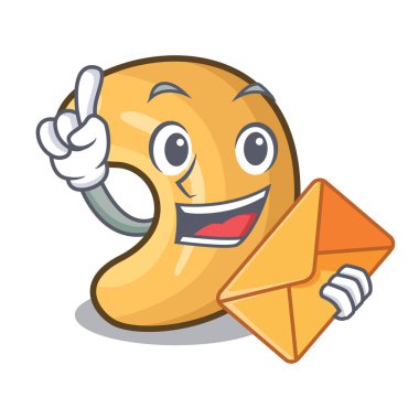 Zarf ile kaşu fındık tuzlu karikatür kavrulmuş.