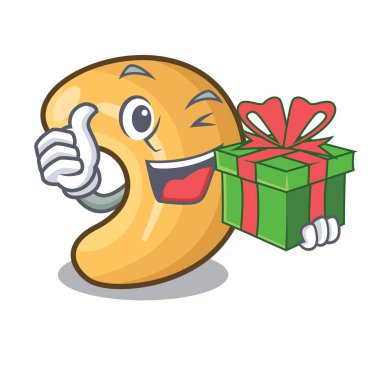 Hediye ile kaşu fındık sıcak tablo karikatür pişmiş.