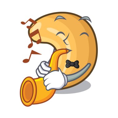 Trompet ile kaşu fındık sıcak tablo karikatür pişmiş.