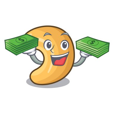 Para ile kaşu fındık sıcak tablo karikatür pişmiş.