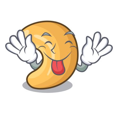 Dışarı kavrulmuş kaju fıstığı maskotu izole dil