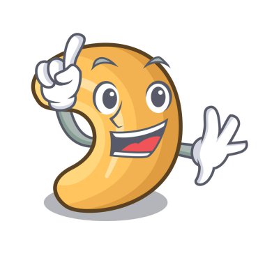 Parmak kaju fıstığı maskotu izole kavrulmuş