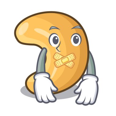 Sessiz kaju fıstığı maskotu izole kavrulmuş