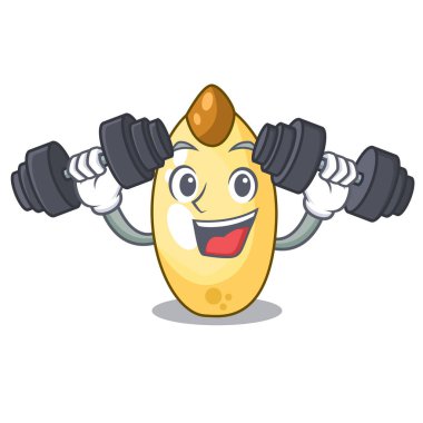 Fitness sedir fındık üzerinde çizgi film ahşap masa