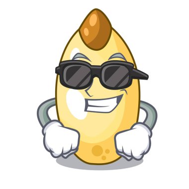 Süper cool karakter kahverengi sedir fındık meyve plaka üzerinde