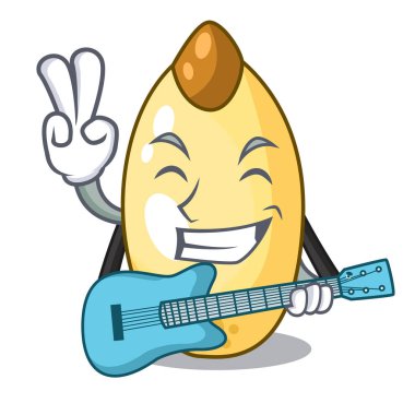 Gitar sedir çam fıstığı ile bir karikatür