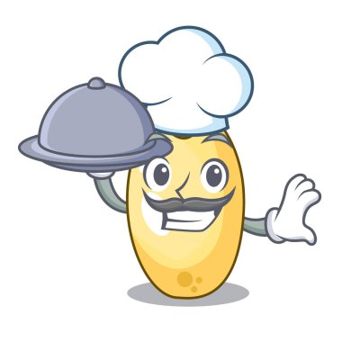 Şef ile gıda sedir çam fıstığı bir karikatür