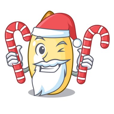 Santa ile şeker sedir çam fıstığı maskotu izole