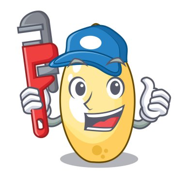 Tesisatçı sedir çam fıstığı maskotu izole