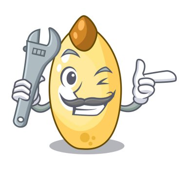 Mekanik sedir çam fıstığı maskotu izole