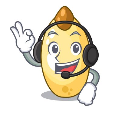 Maskot izole kulaklık sedir çam fıstığı ile