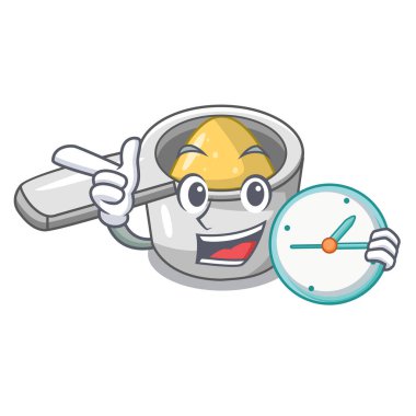 Yemek yemek için kaşık ölçme saati karakteri ile