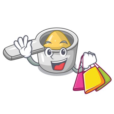 Alışveriş karakter kaşık yemek yemek için ölçme