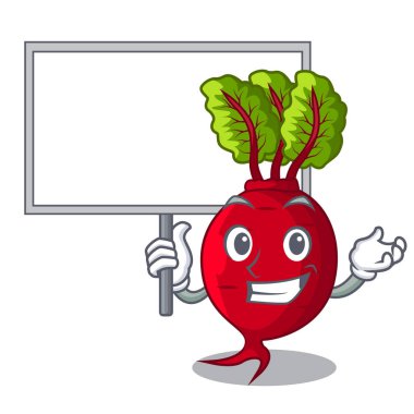 Ahşap sandık kurulu karikatür taze hasat beetroots getirmek