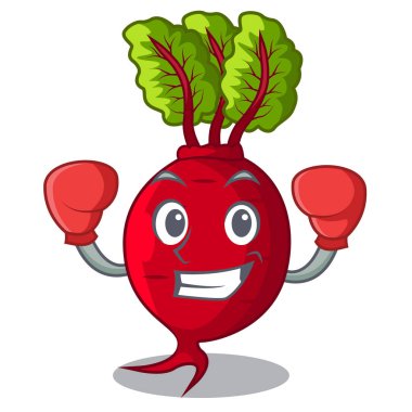 Boks karikatür taze hasat beetroots ahşap sandık içinde