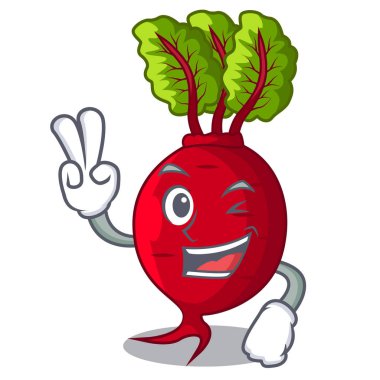 İki karakter organik pancar bahçede parmak