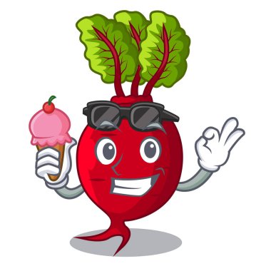 Dondurma karakter organik pancar ile bahçede