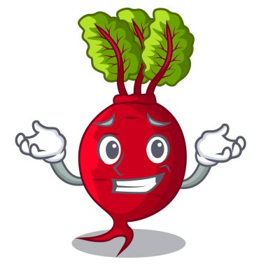 Bahçedeki sırıtan karakter organik kırmızı pancar