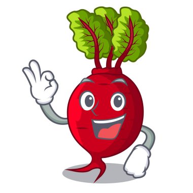 Bahçedeki karakter organik kırmızı pancar Tamam