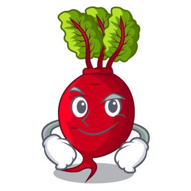 Bahçedeki Smirking karakter organik kırmızı pancar