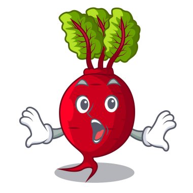 Üzerinde izole maskotu ile sürpriz pancar yaprakları