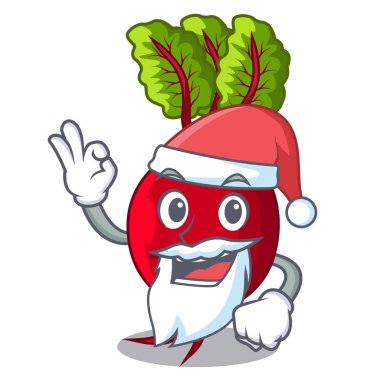 Noel Baba bütün beetroots yeşil yaprakları karikatür ile