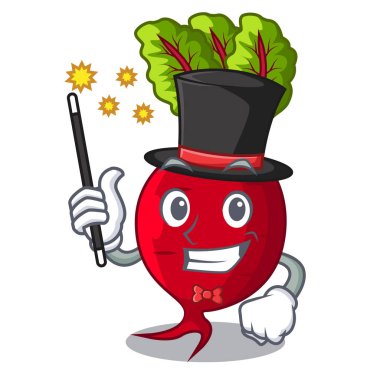 Sihirbaz tüm beetroots yeşil yaprakları karikatür ile