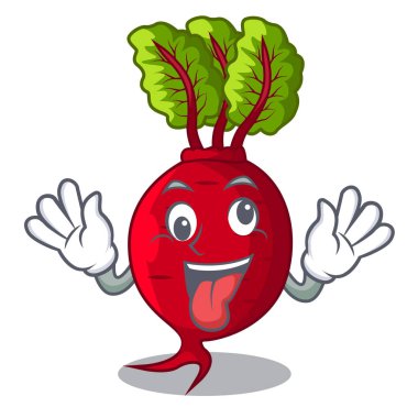 Yeşil yaprakları karikatür ile deli bütün beetroots