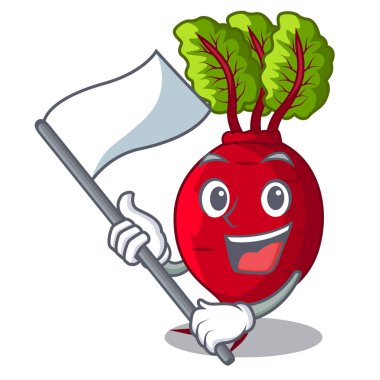 Yeşil yaprakları karikatür ile bayrak bütün beetroots ile