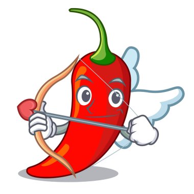 Aşk tanrısı karikatür kırmızı sıcak doğal chili biber