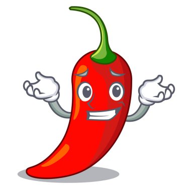 Sırıtan karakter kırmızı biber biber baharat gıda için