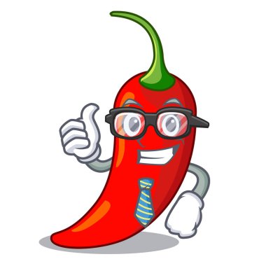 Gıda baharat için işadamı karakter kırmızı biber biber