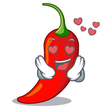 Aşık biber karikatür masada sıcak