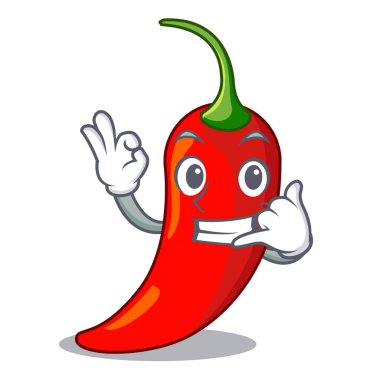 Kırmızı biber biber maskotu izole ara beni
