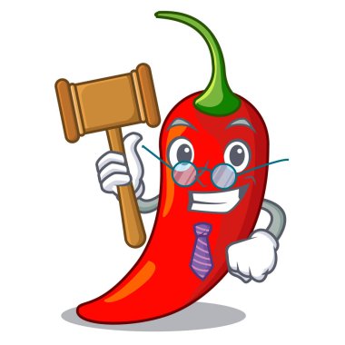 Yargıç kırmızı biber maskotu izole