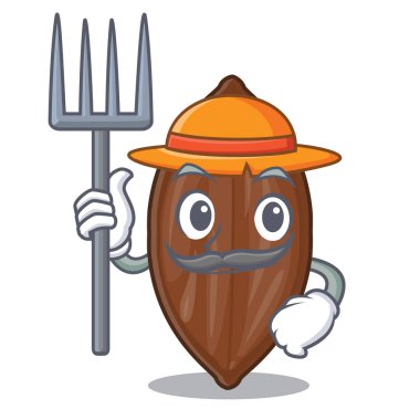 Çiftçi pekan fındık bir karikatür tablo