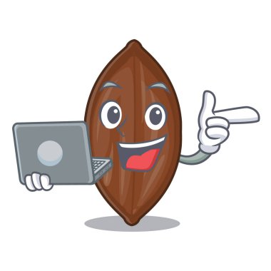 Bir çizgi film tablo ile dizüstü pekan fındık