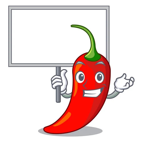 Llevar a bordo de dibujos animados rojo chile natural picante — Vector de stock