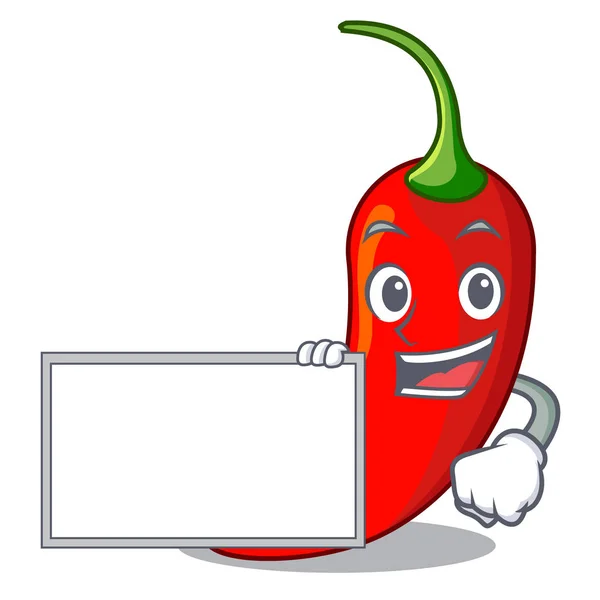 Com quadro de desenhos animados vermelho quente pimenta natural — Vetor de Stock